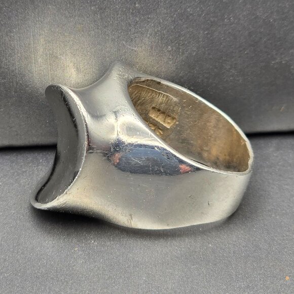 VTG Taxco Sterling Ring Size 8 Signed AVM TV-47 Abstract 925 19.29g Mexico - Picture 2 of 10